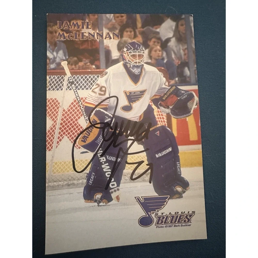 1997 Jamie McLennan Autographed Card #29 St Louis Blues 4x6